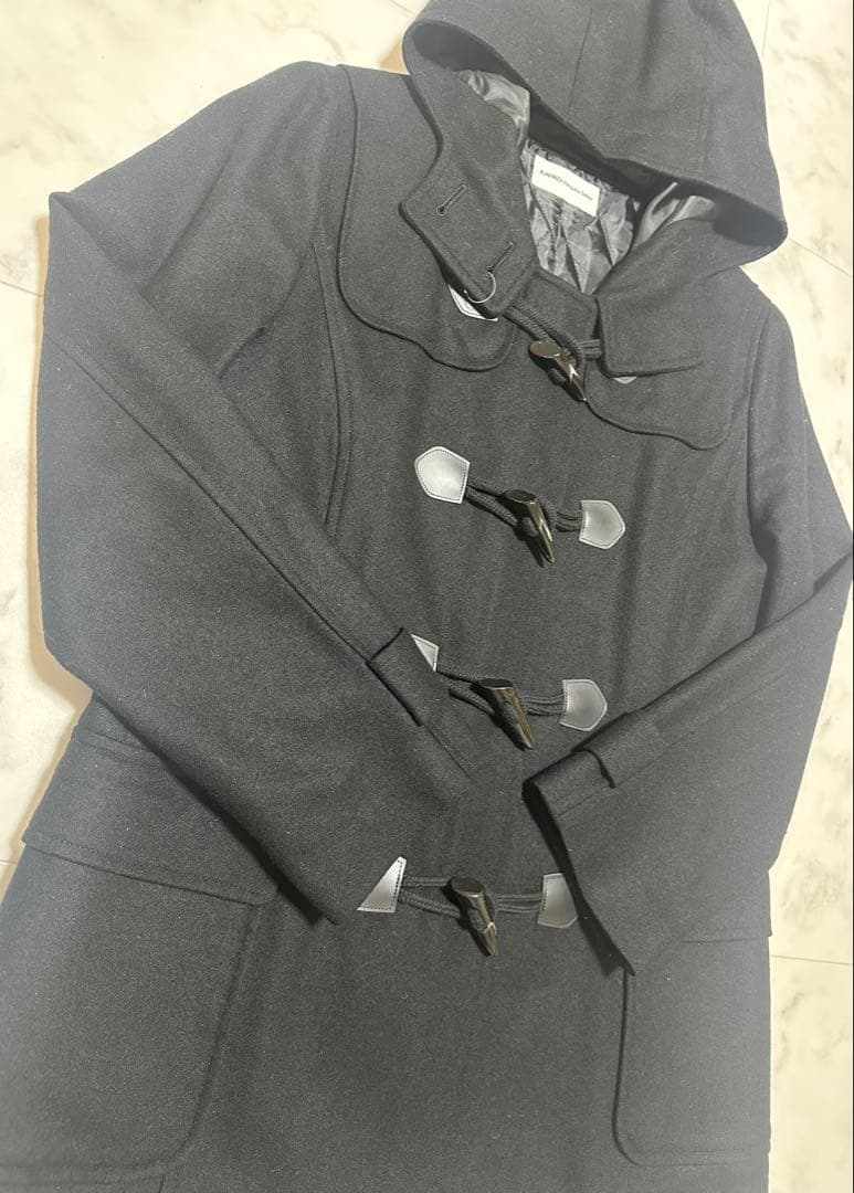 KANKO 軽量ウールダッフルコート M ブラック　2024AW