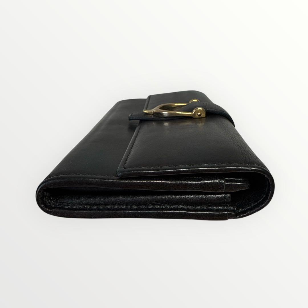 美品❗️GUCCI 黒レザー長財布 ゴールド金具