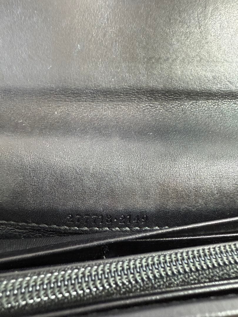 美品❗️GUCCI 黒レザー長財布 ゴールド金具