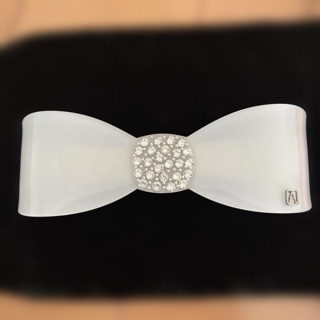 アレクサンドルドゥパリ　リボンバレッタ　スワロフスキー　ホワイト