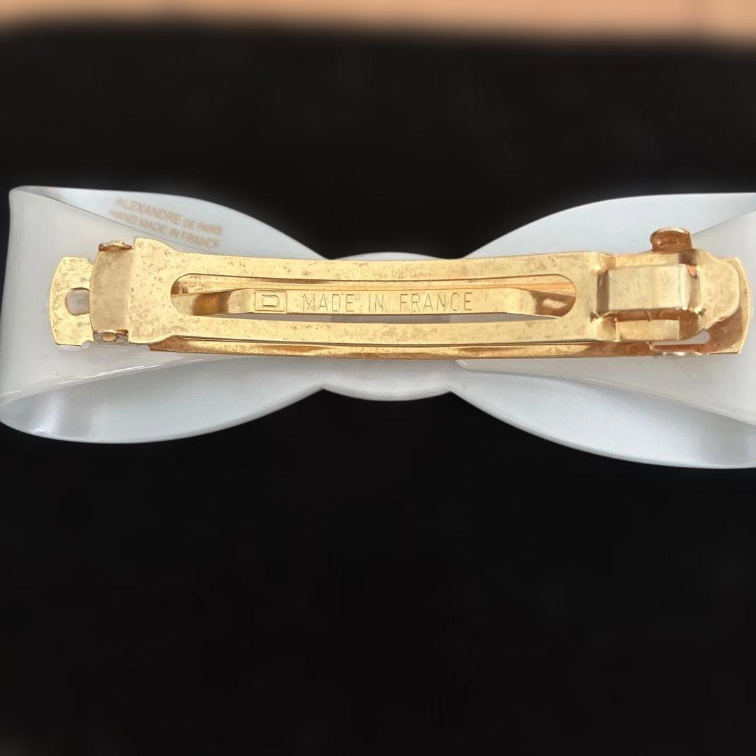 アレクサンドルドゥパリ　リボンバレッタ　スワロフスキー　ホワイト