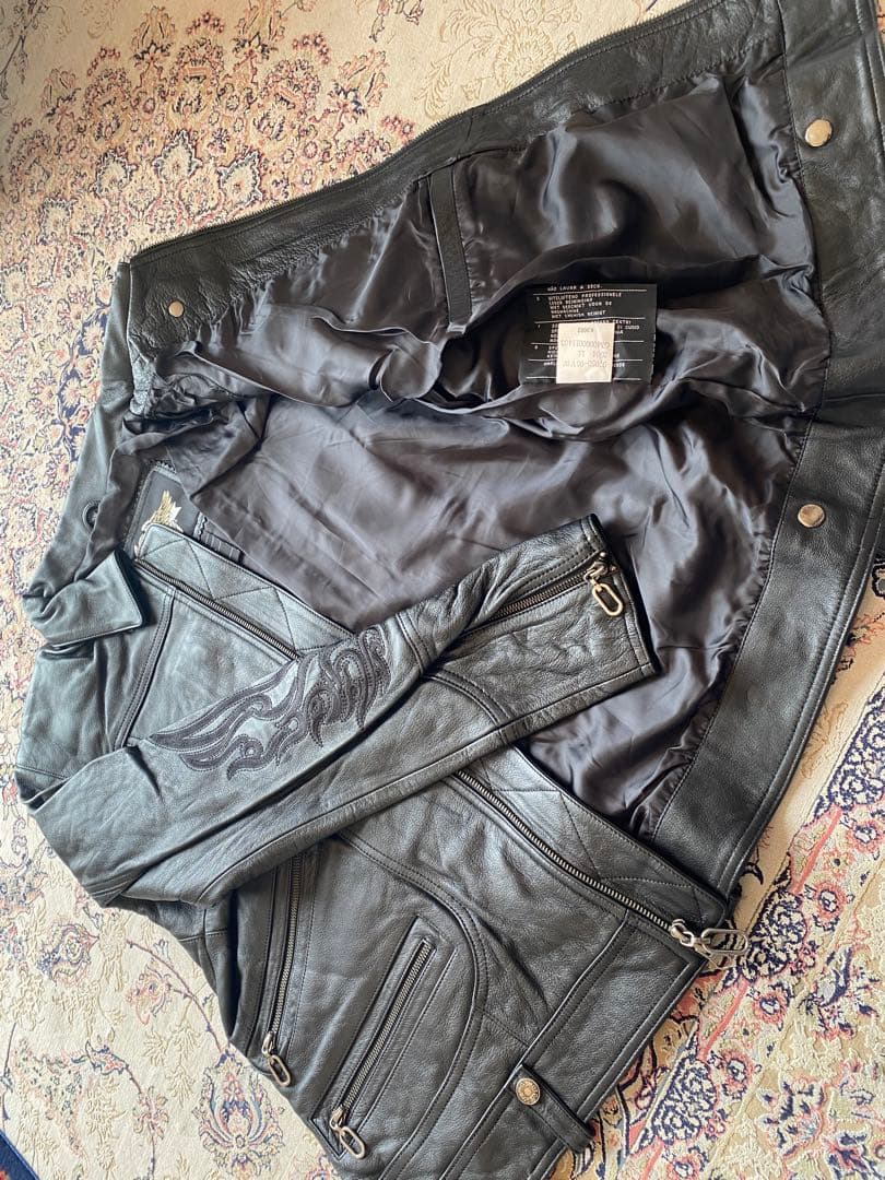 新品未使用HARLEY-DAVIDSON ブラックレザーピンストジャケット極上