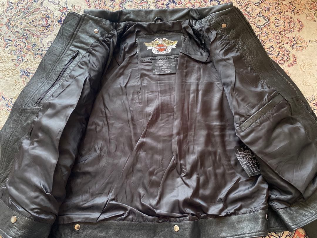 新品未使用HARLEY-DAVIDSON ブラックレザーピンストジャケット極上