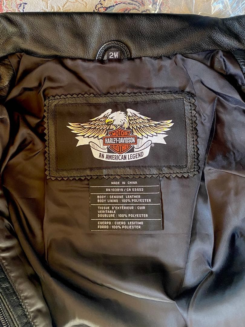 新品未使用HARLEY-DAVIDSON ブラックレザーピンストジャケット極上