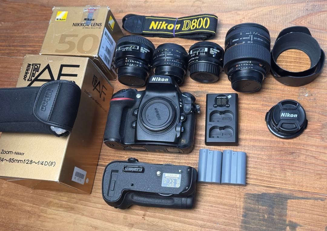 シャッター回数16155回　Nikon D800＋レンズ4本セット