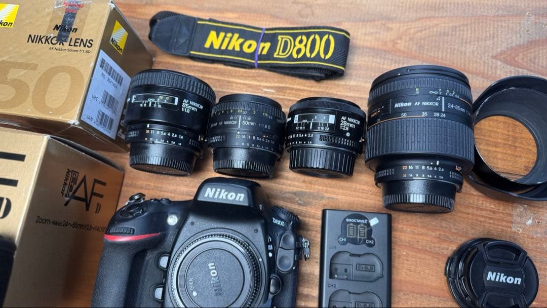 シャッター回数16155回　Nikon D800＋レンズ4本セット