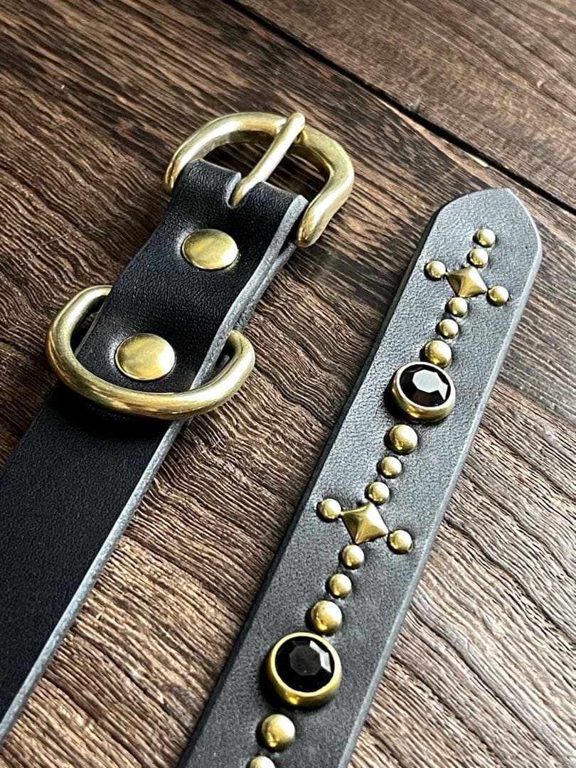 ナローロングベルト　真鍮　牛ヌメ　exca HTC CALEE