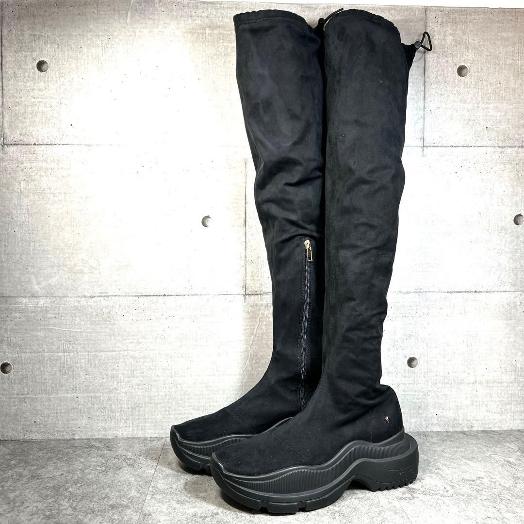 【YELLO】トーキョー/ブラックダブルスニーカー ロングブーツ/厚底/Y2K◎