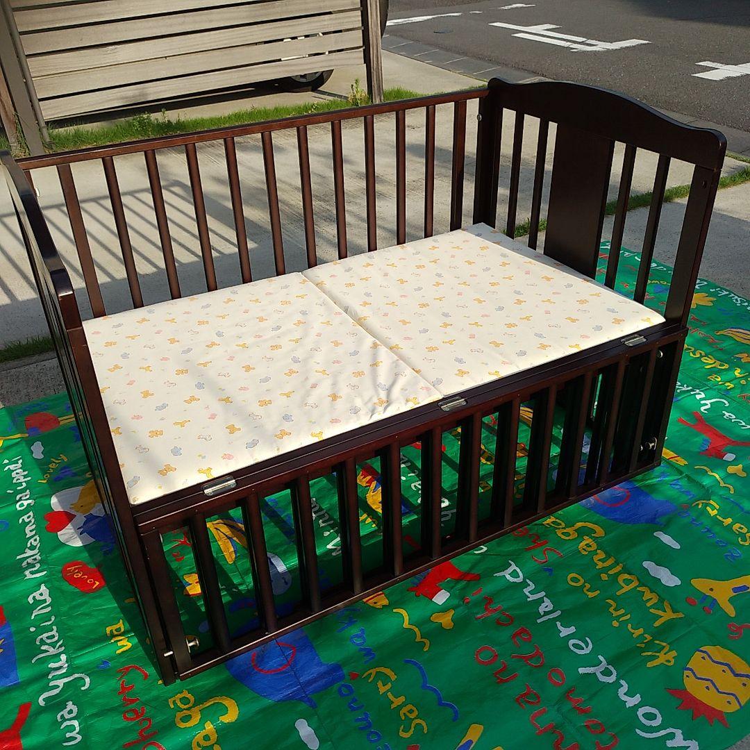 ベビーベッド　木製　中古