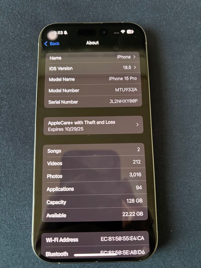 iPhone 15 Pro ナチュラルチタニウム 128Gb本体