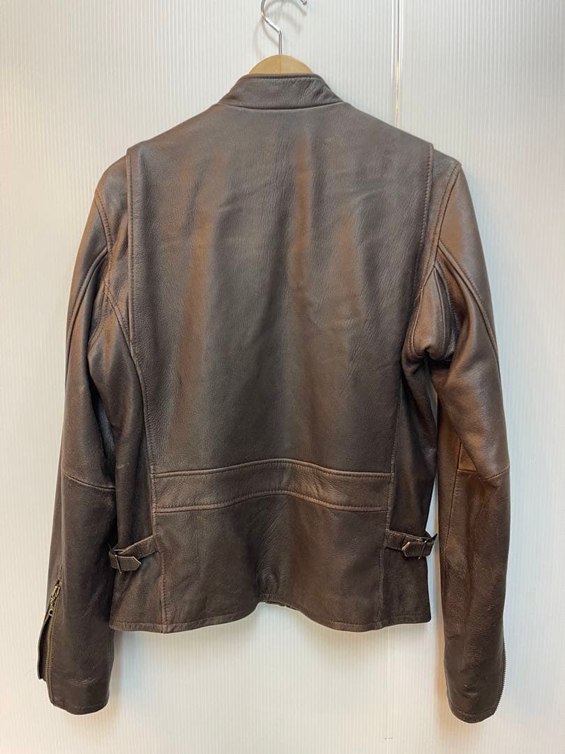 AVIREX シングルライダースジャケット レザー ブラウン 38