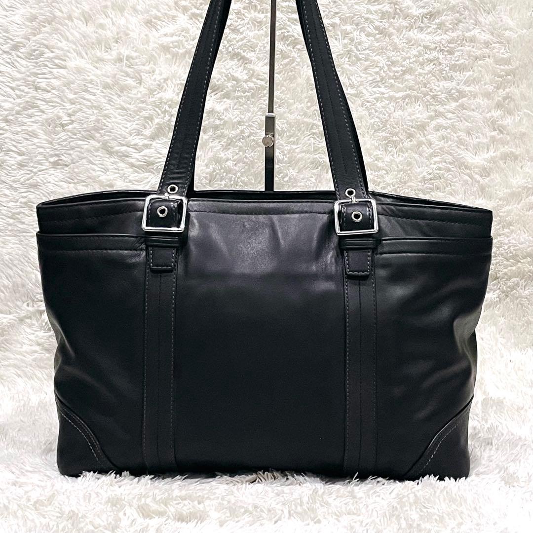 美品✨COACH コーチ メンズ ビジネス トートバッグ ブラック レザー