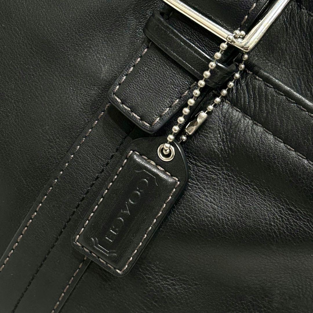 美品✨COACH コーチ メンズ ビジネス トートバッグ ブラック レザー