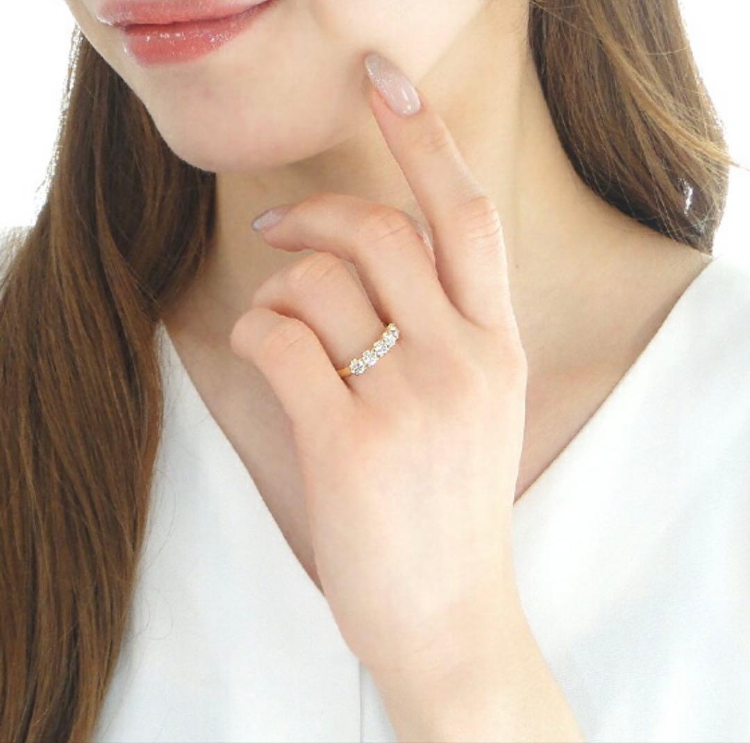 classic chess K18 0.9ct大粒ダイヤ ハーフエタニティリング