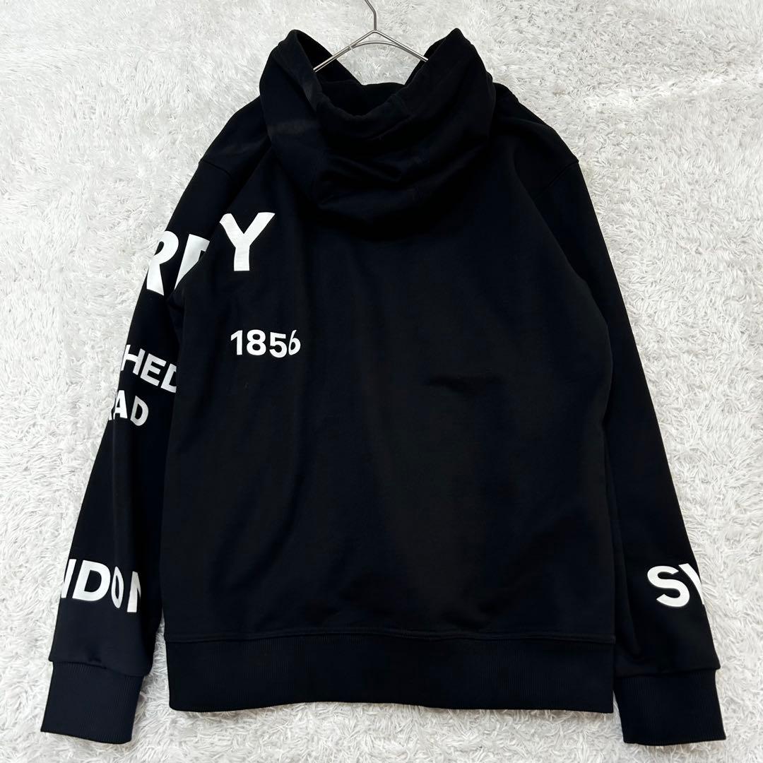 美品✨バーバリー ホースフェリーロゴプリント パーカー ブラック L