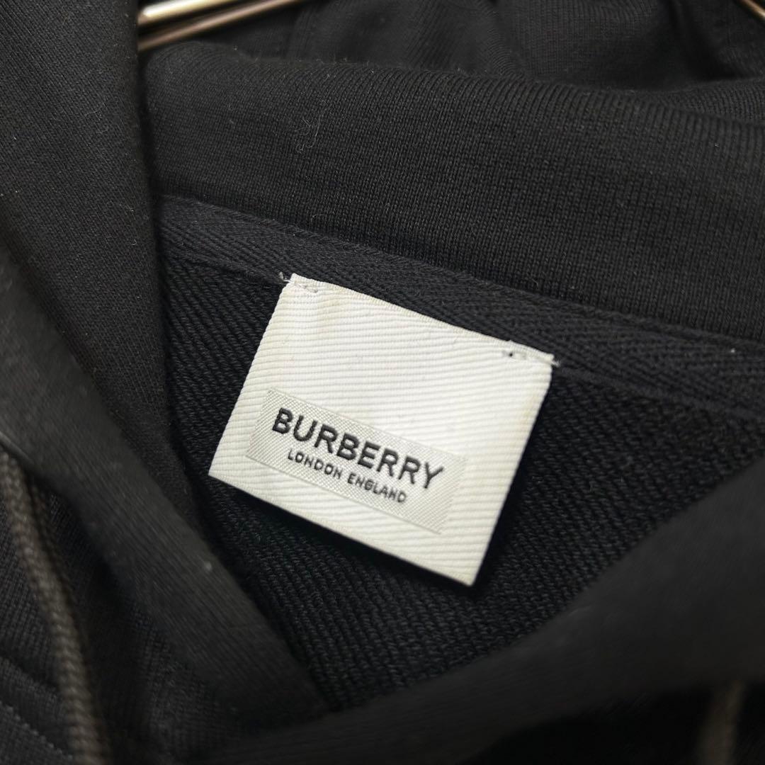 美品✨バーバリー ホースフェリーロゴプリント パーカー ブラック L