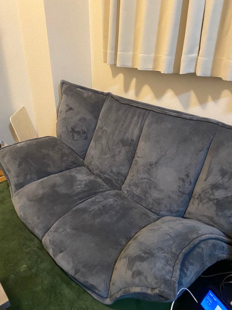 リクライニングソファ グレー 2人掛け