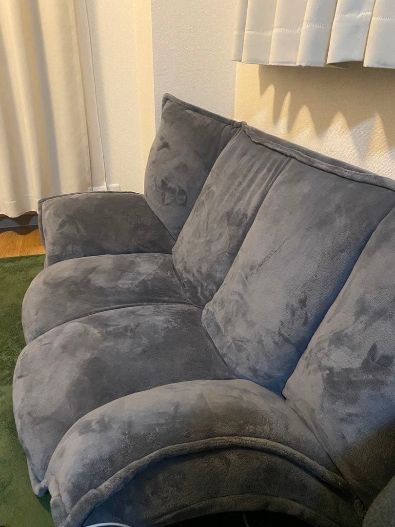 リクライニングソファ グレー 2人掛け