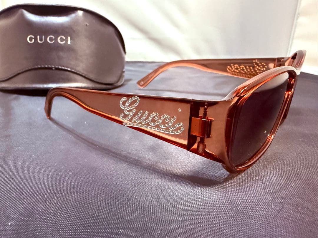 GUCCIレッドクリスタル×スワロフスキーラインストーン サングラス眼鏡メガネ