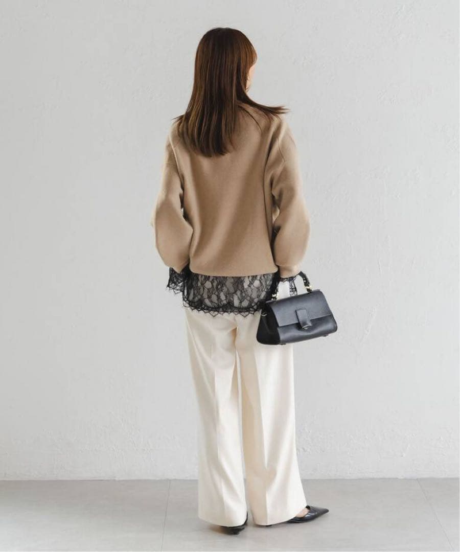 NOBLE サラサシアーレースブラウス　黒　新品同様！