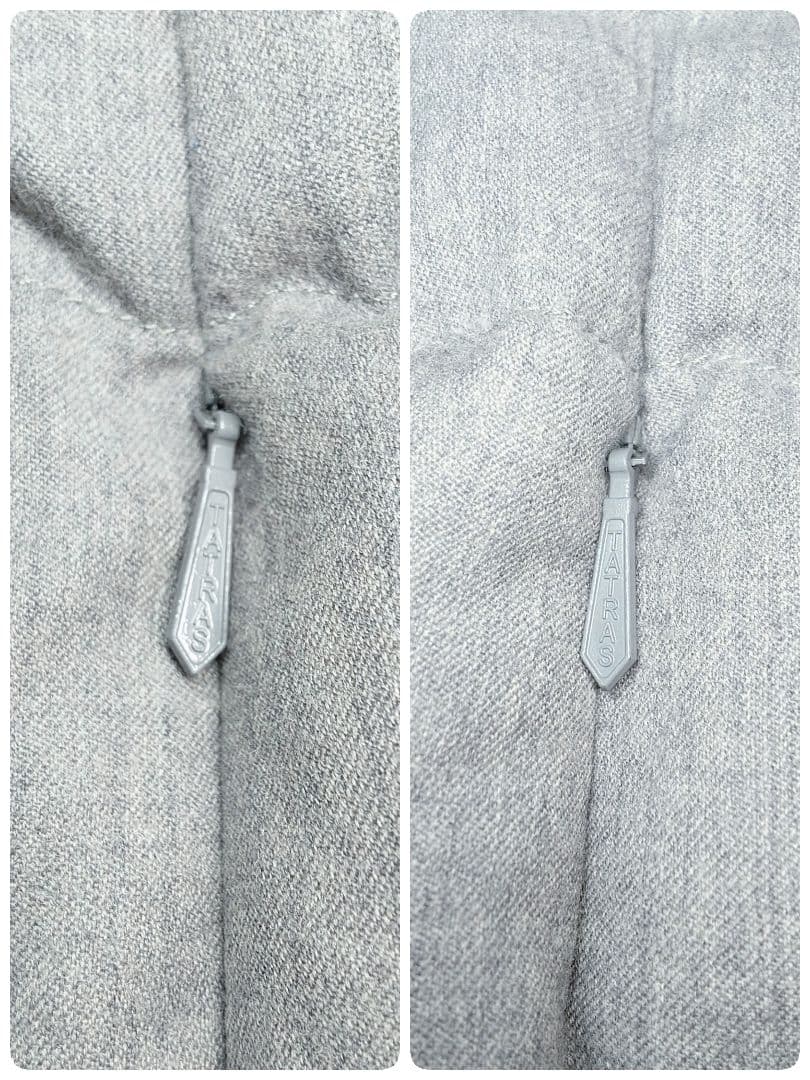 TATRAS ラビアナ ファー付 ダウンジャケット ウール Aライン グレー S