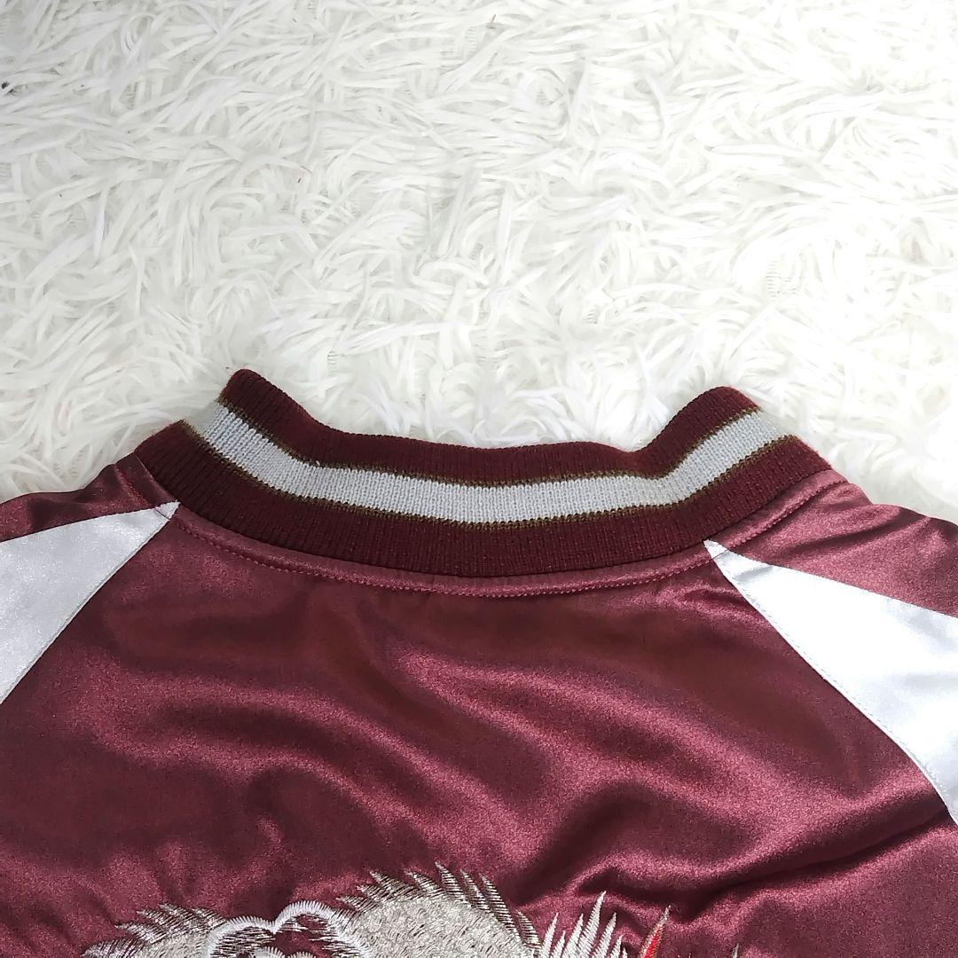 【希少】 スカジャン 総刺繍 リバーシブル ドラゴン 日本地図 花 y2k