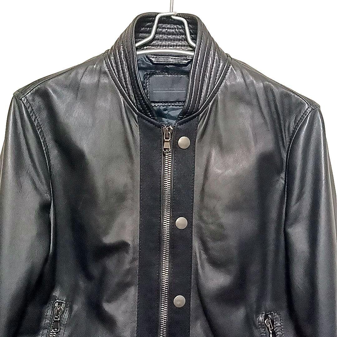 美品★ディーゼル ブラックレーベル　ラムレザー　ライダースジャケット　ブラック