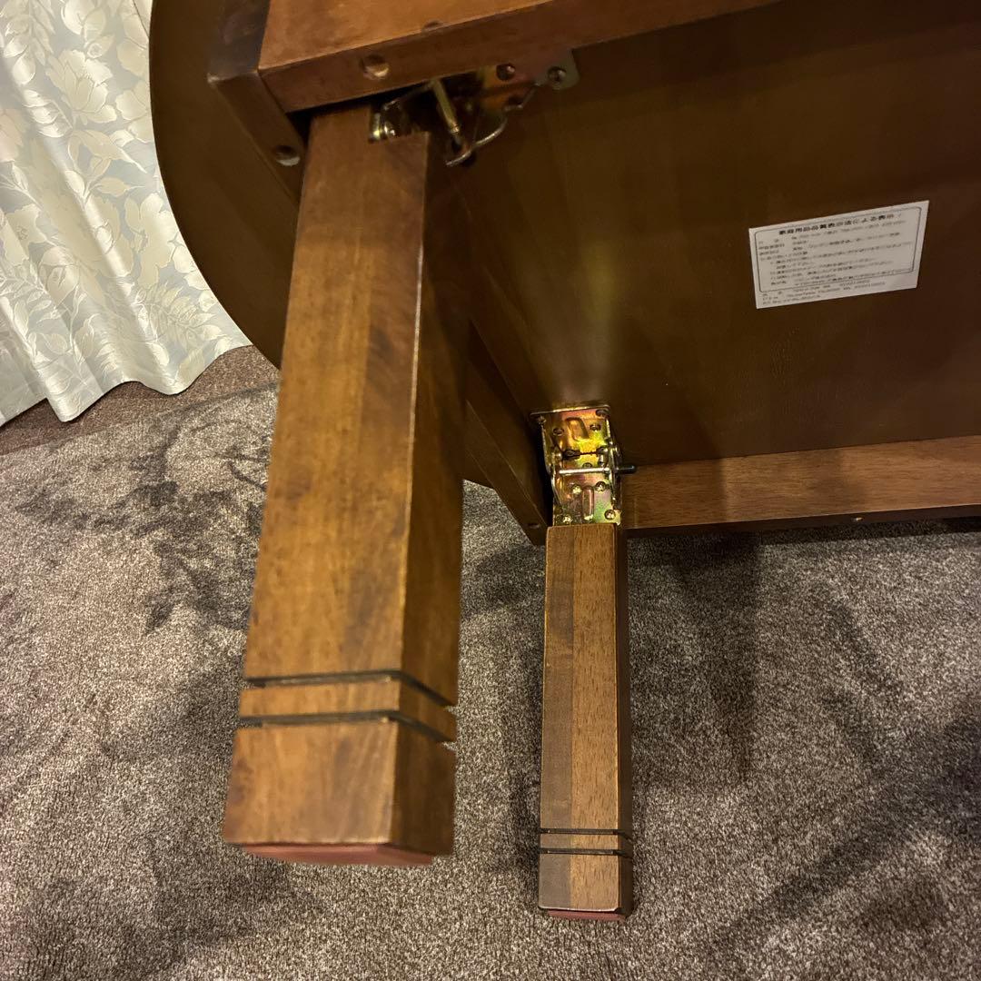 丸いちゃぶ台　折りたたみ式円形テーブル 直径70cm ダークブラウン