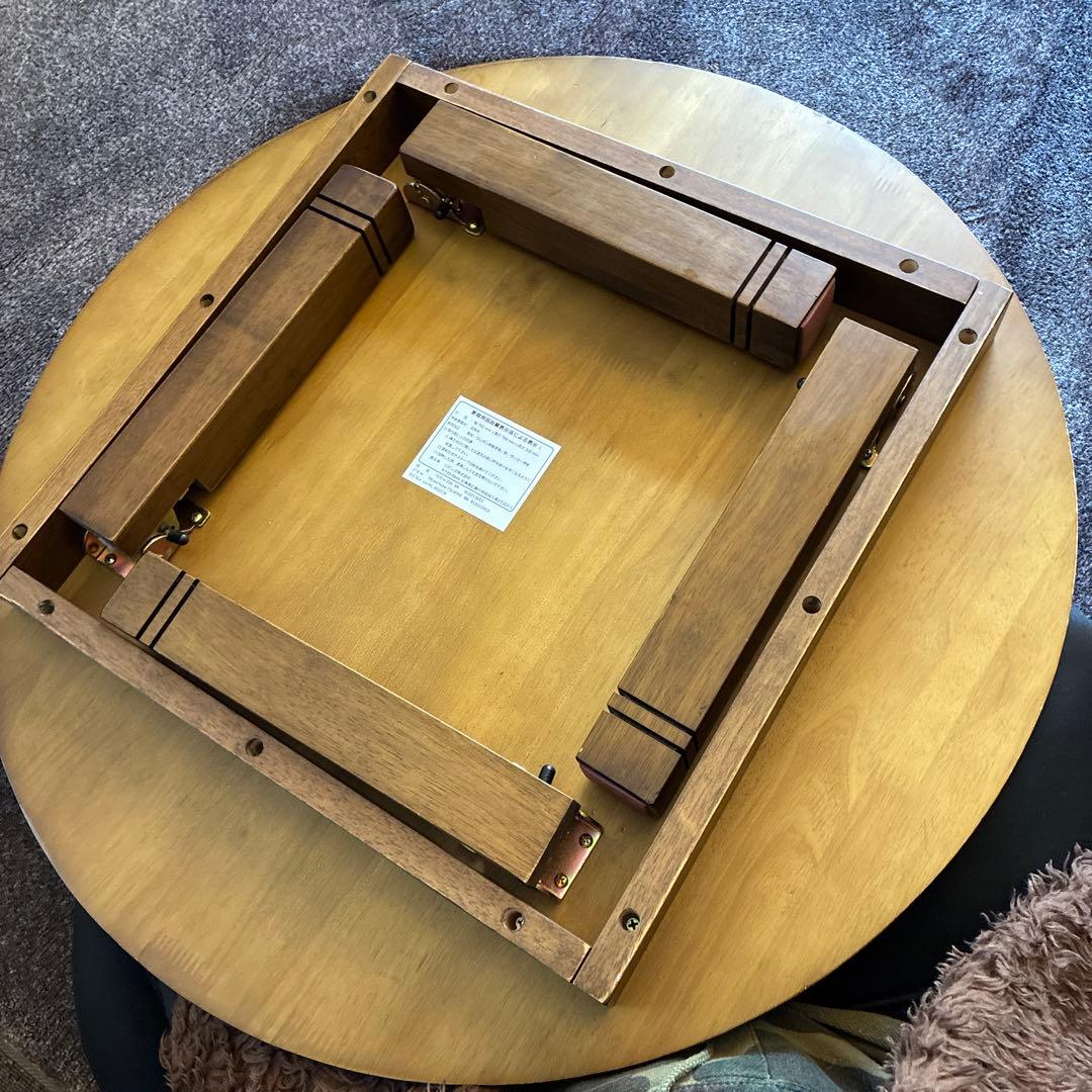 丸いちゃぶ台　折りたたみ式円形テーブル 直径70cm ダークブラウン