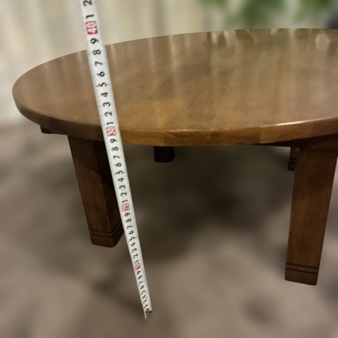 丸いちゃぶ台　折りたたみ式円形テーブル 直径70cm ダークブラウン