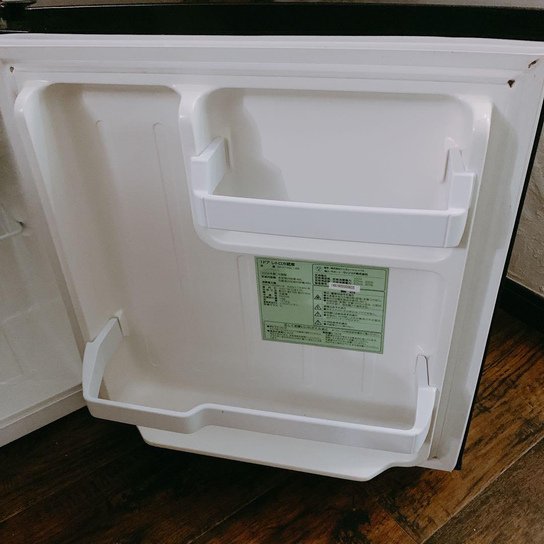 simplus 冷蔵庫　1ドア48L ブラック　2019年製　レトロデザイン