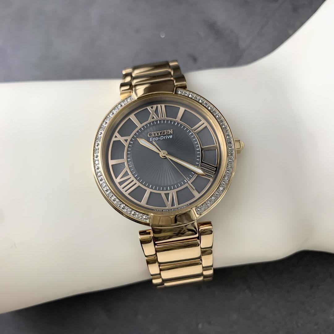 ●ダイヤ★シチズン エコドライブ ソーラー レディース腕時計 ゴールド 美品