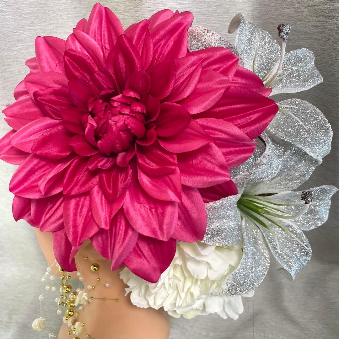 ピンク　和装髪飾り　振袖髪飾り　成人式髪飾り　色打掛髪飾り　結婚式髪飾り　花魁