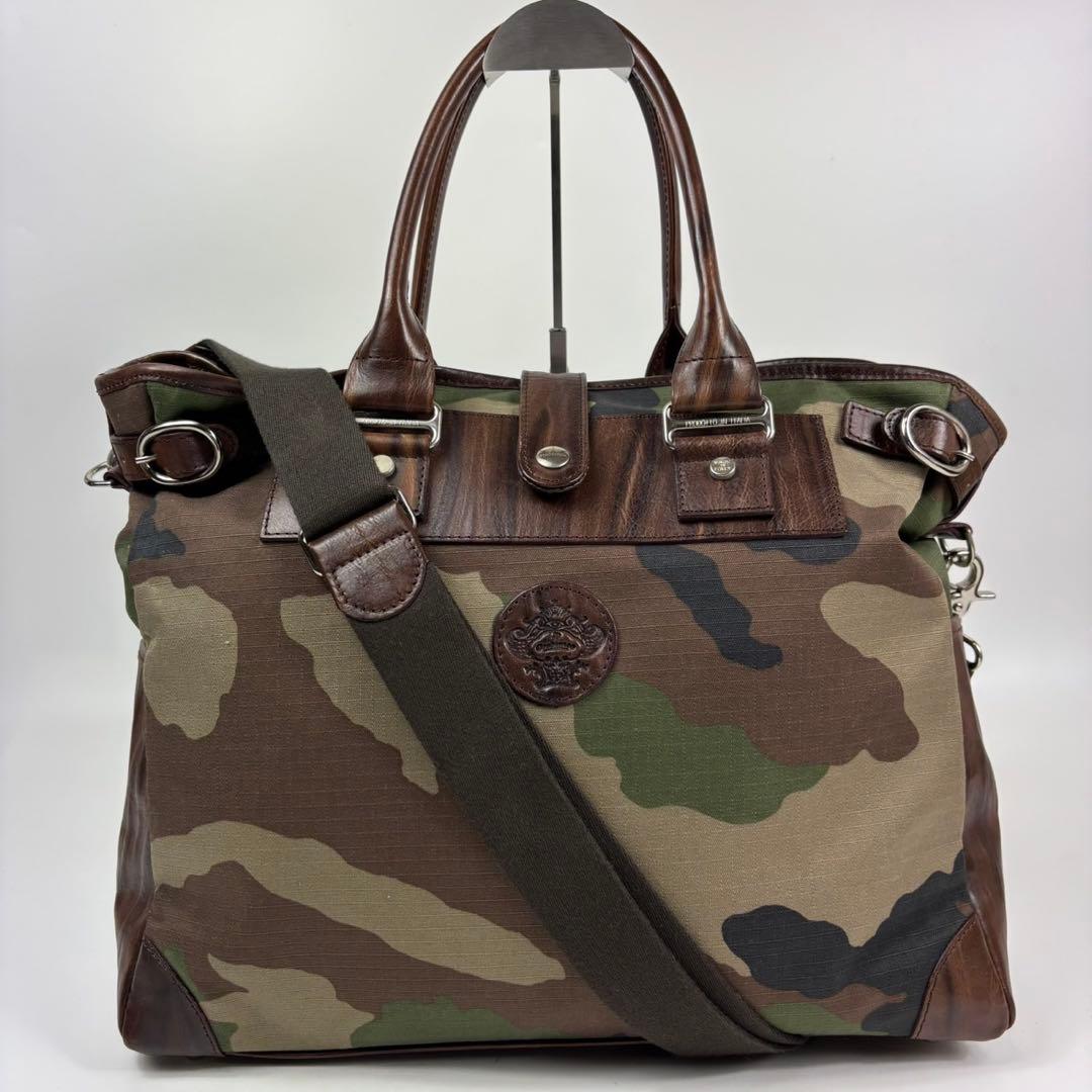 専用Orobianco ナイロン×レザー　カモフラ トートバッグ　2way
