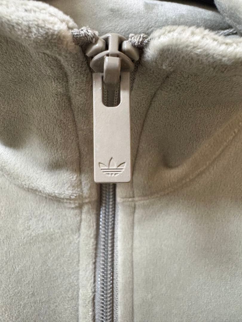 【2XS】　アディダス　ファイヤーバード ベロア トラックトップ　ベージュ