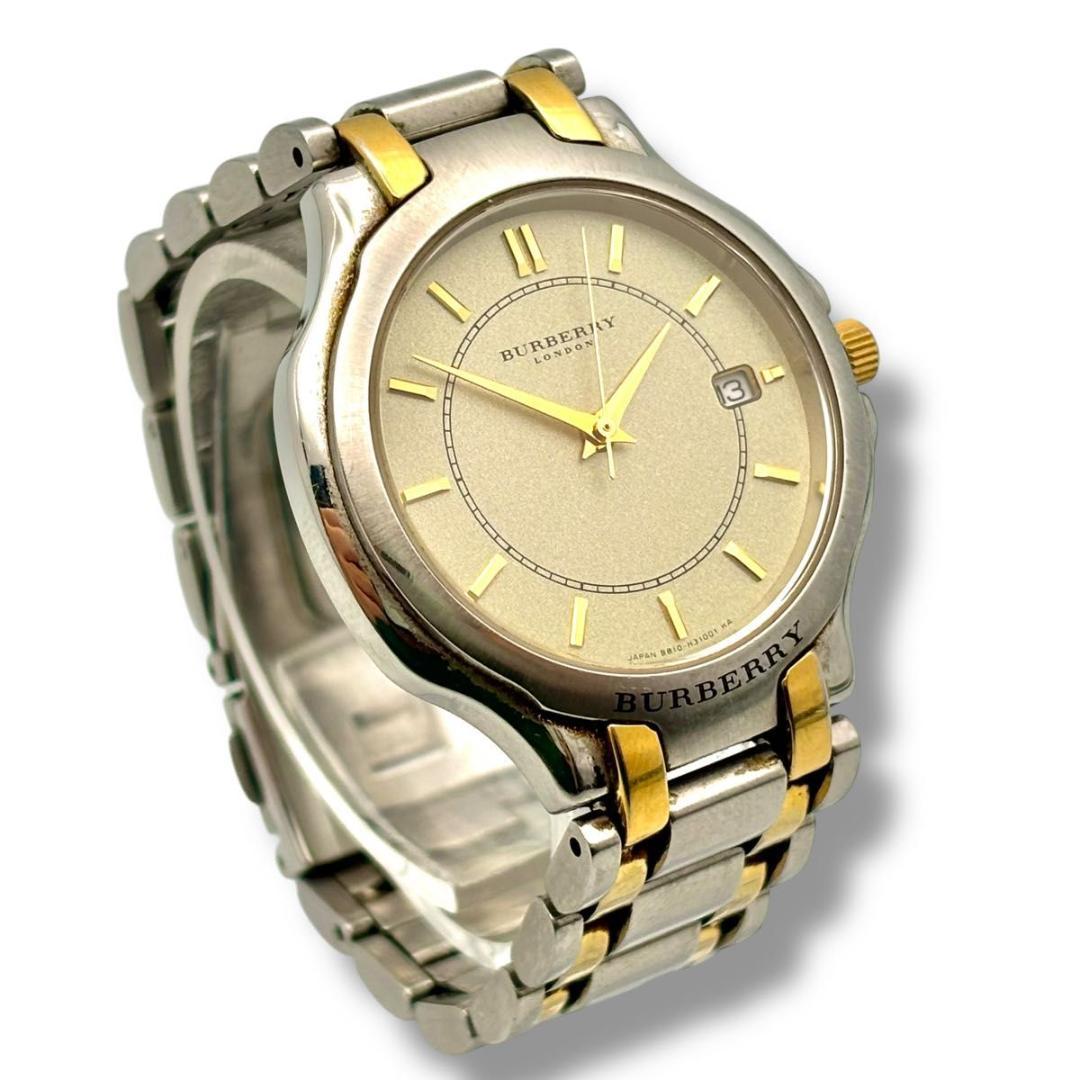稼働 バーバリー 腕時計 ソーラー メンズ B810-H18377 コンビ