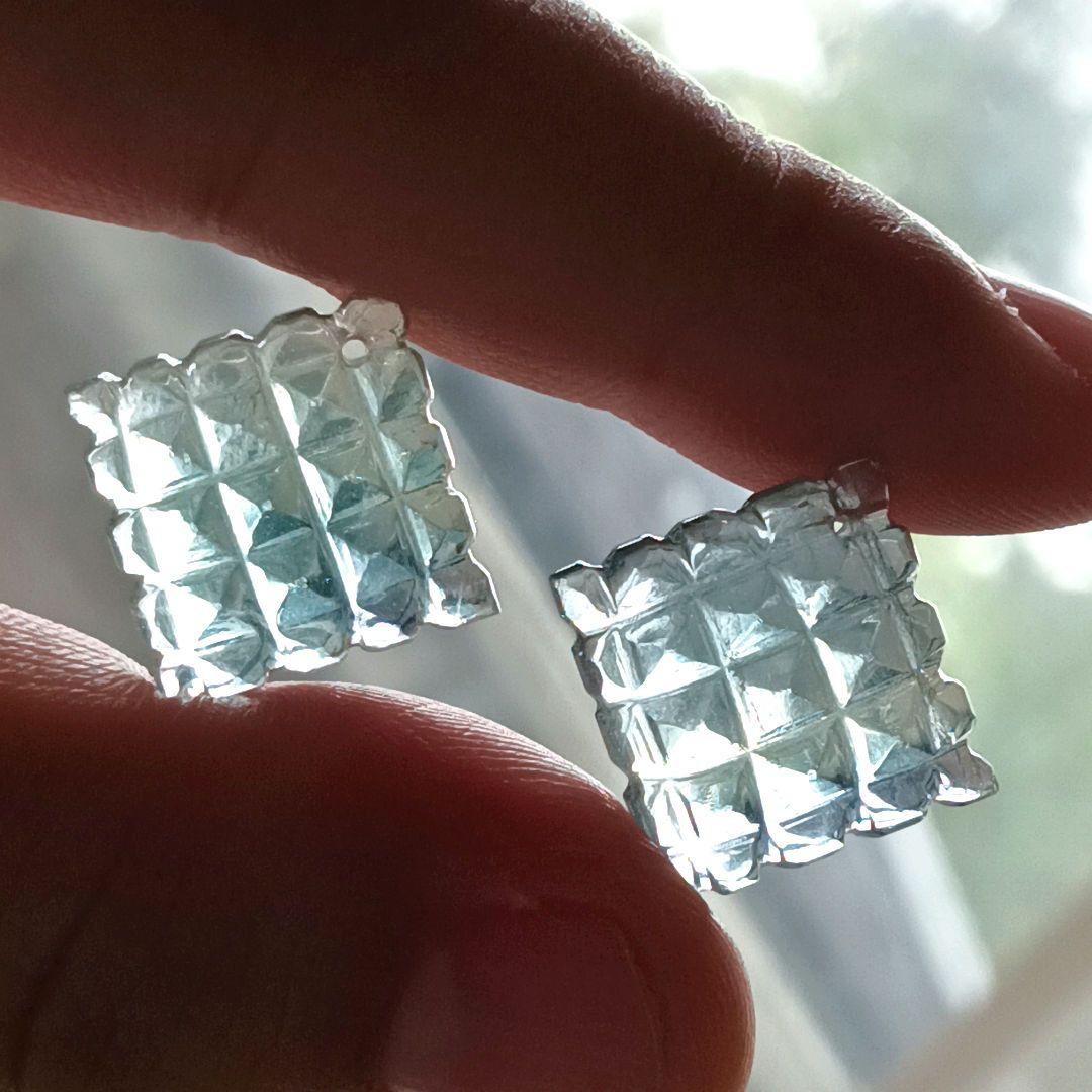 14kgfバイカラーフローライトピアス♡