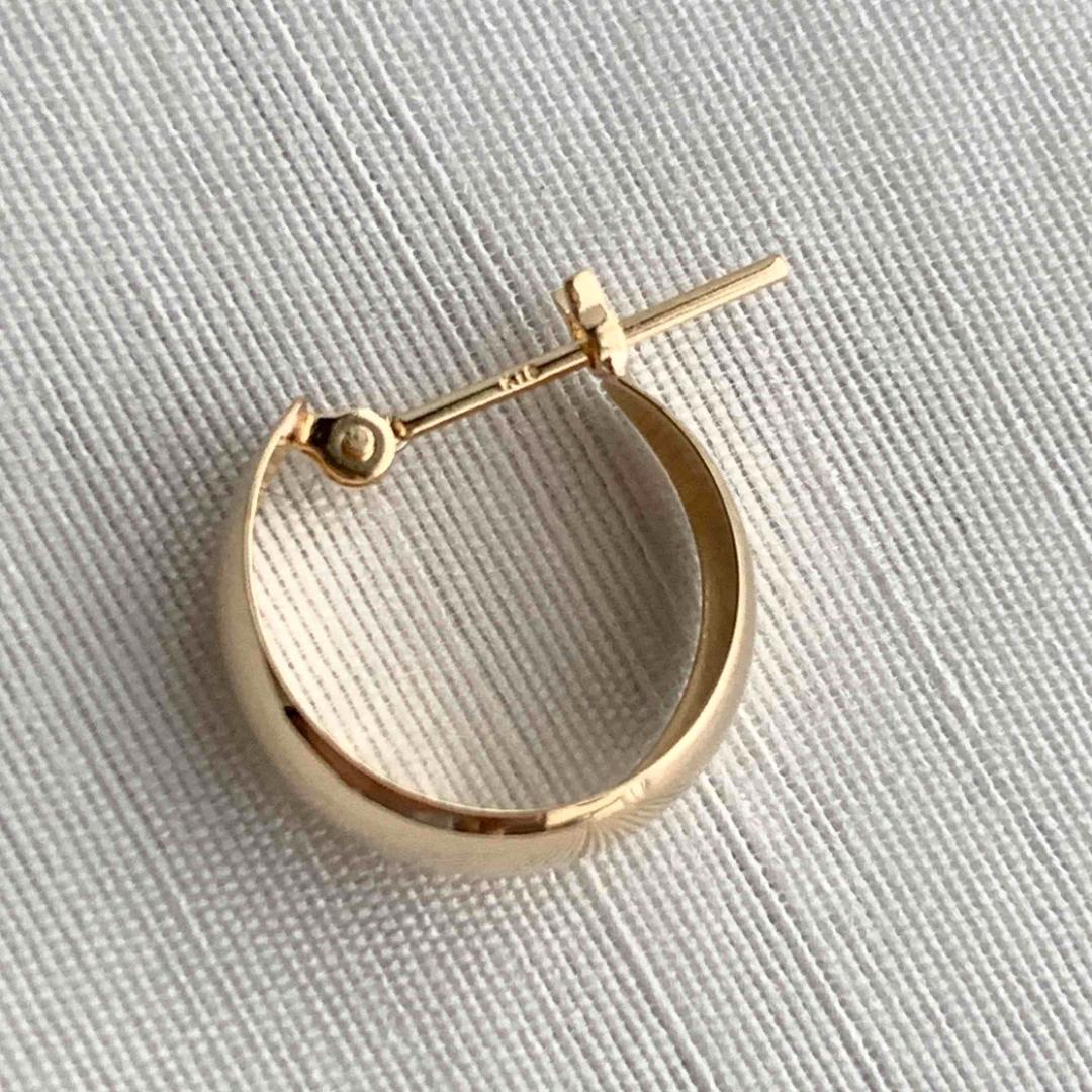 18金【5×13mm 月甲フープピアス】イエローゴールド K18刻印入 新品！