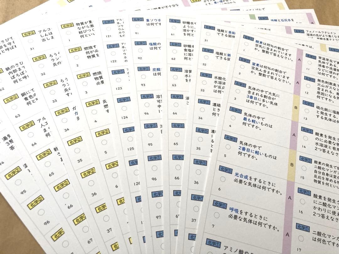 【中学受験】理科の基本事項 5・6年 暗記カード フルセットa