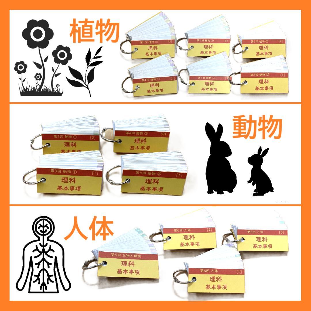 【中学受験】理科の基本事項 5・6年 暗記カード フルセットa