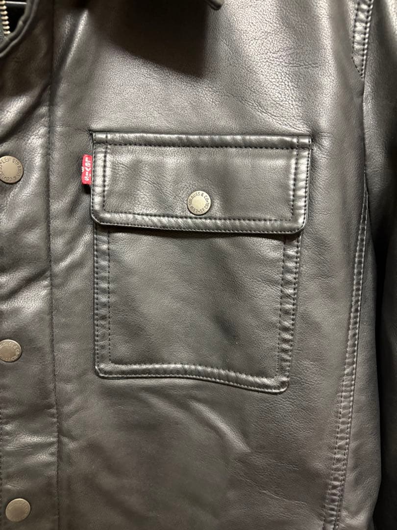 Levi's ブラックレザージャケット　裏ボア