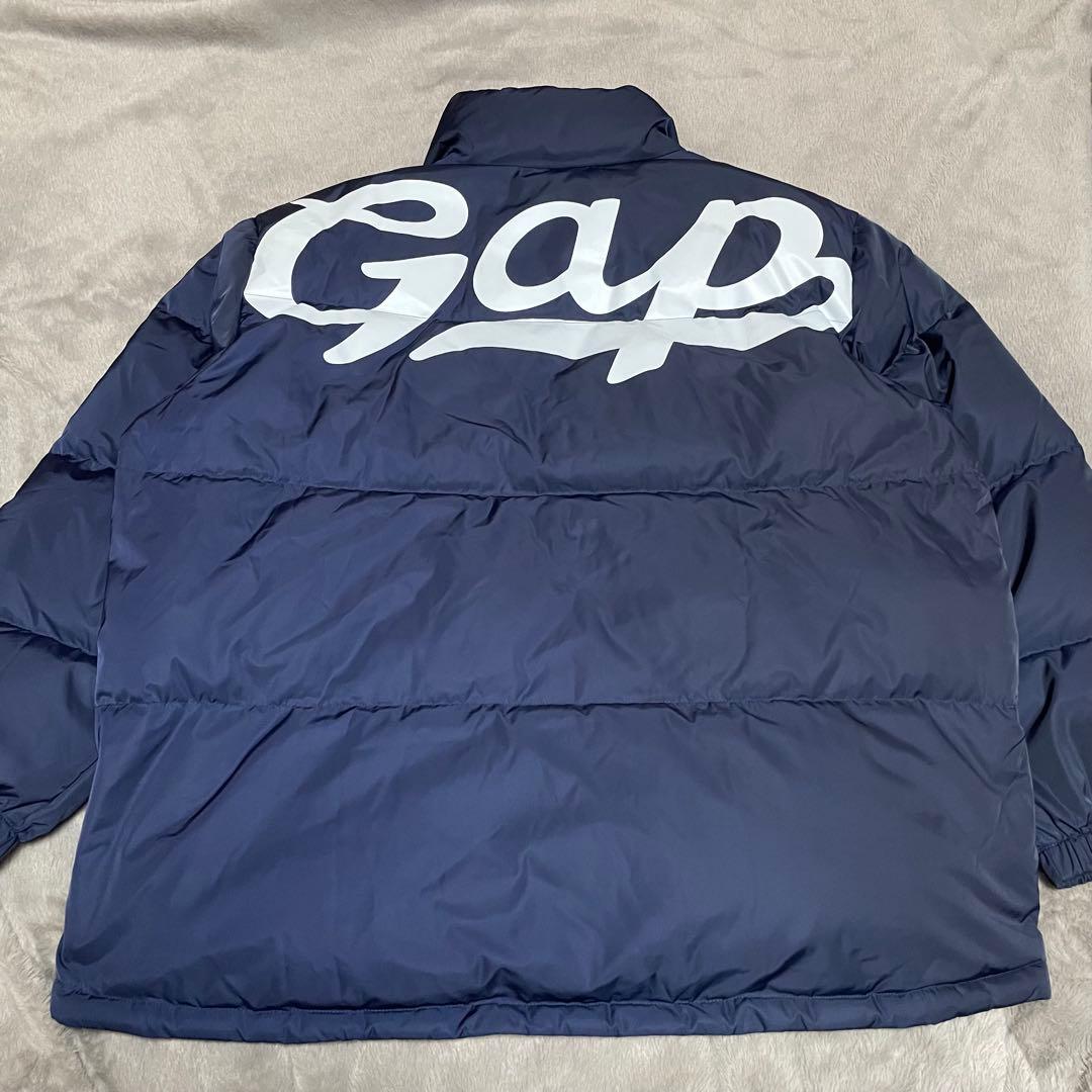 ☆美品☆Gap ネイビー ダウンジャケット ロゴ入り　XL