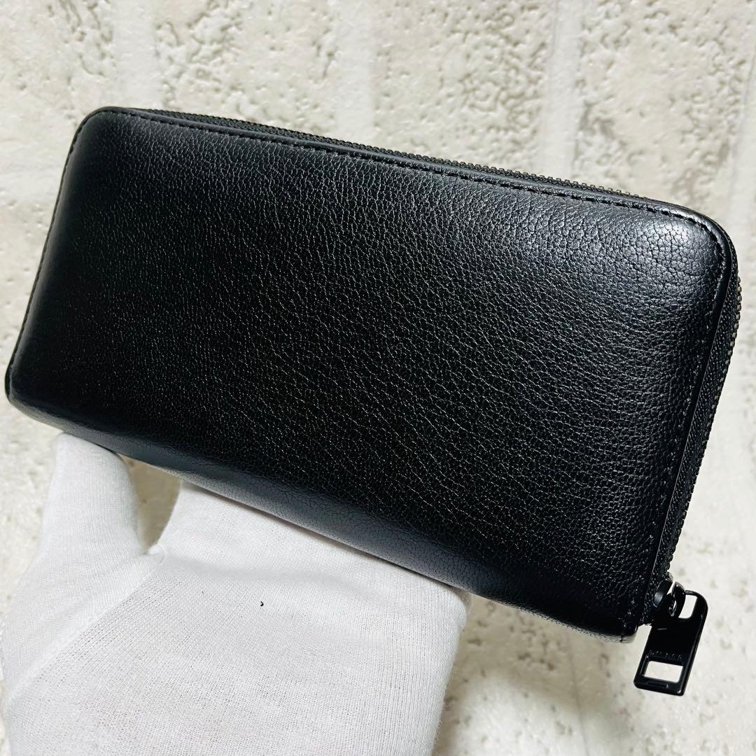 美品 ディーゼル 長財布 オールブラック ビンテージレザー ブラック 9320