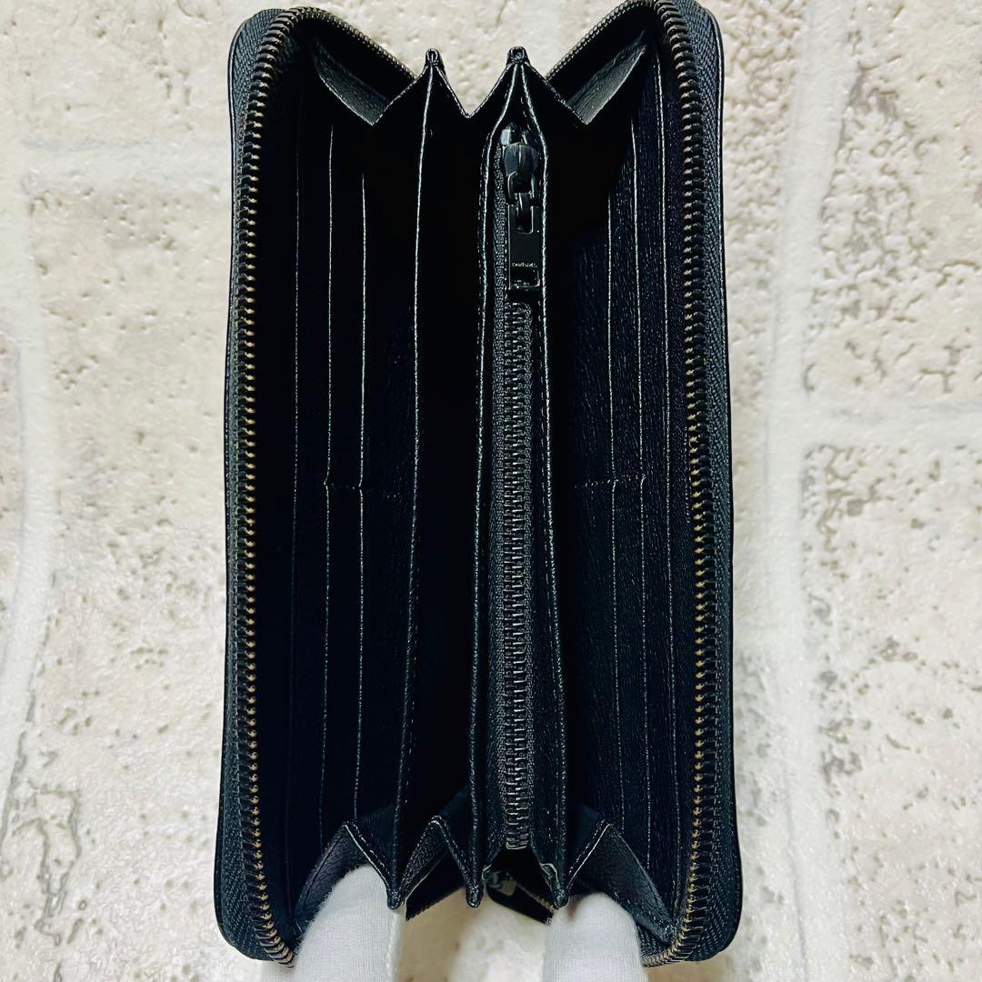 美品 ディーゼル 長財布 オールブラック ビンテージレザー ブラック 9320