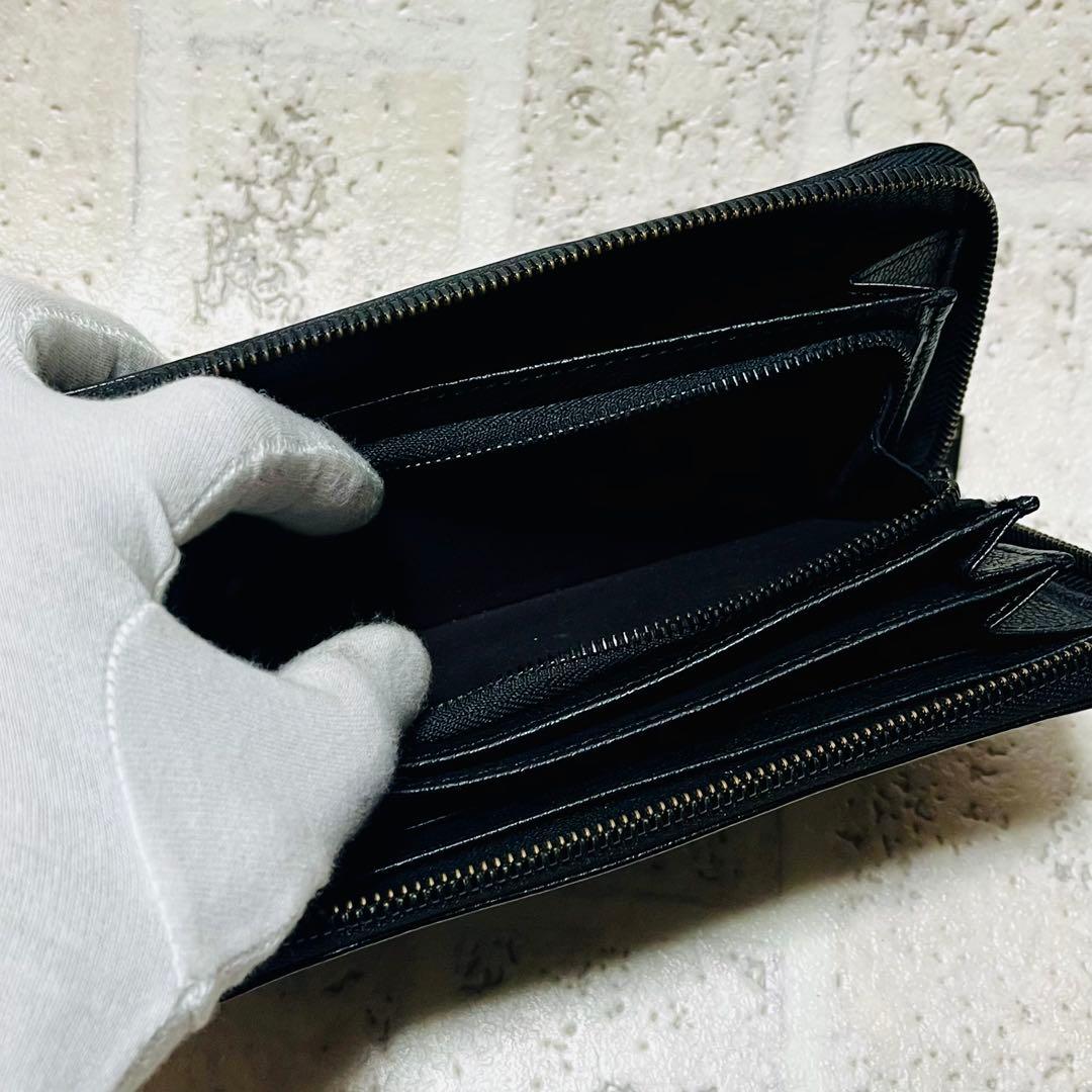 美品 ディーゼル 長財布 オールブラック ビンテージレザー ブラック 9320