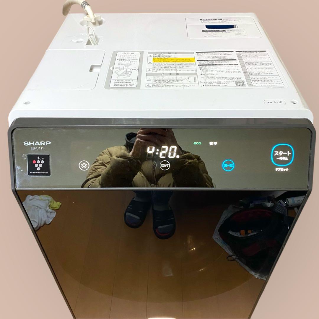 SHARP ドラム式洗濯乾燥機 ES-U111-TL 11kg/6kg 左開き