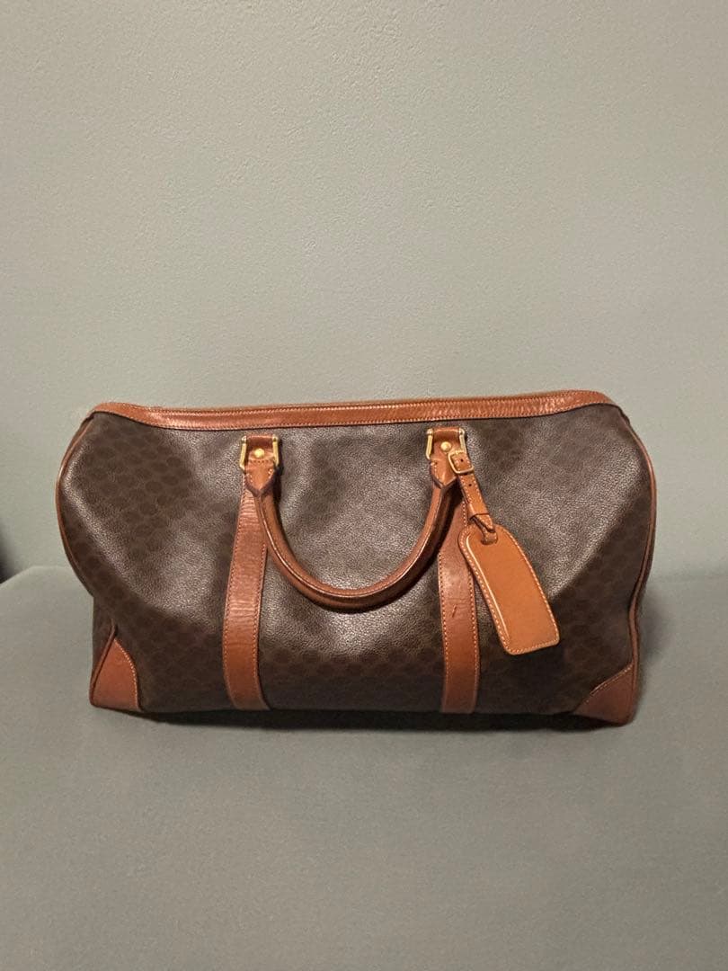 希少 CELINE セリーヌ マカダム柄 ボストンバッグ ブラウン ヴィンテージ