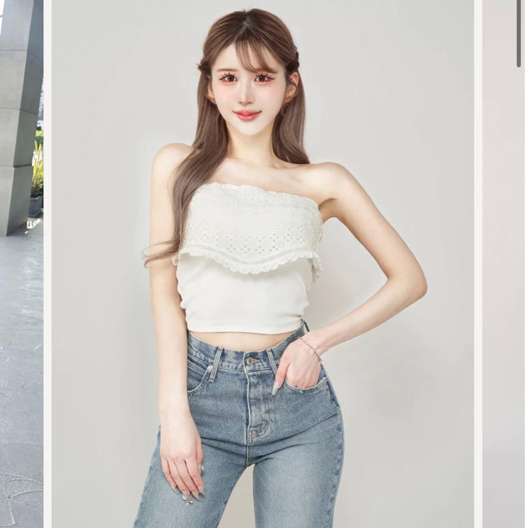 darich コットンレースドッキングベアトップス