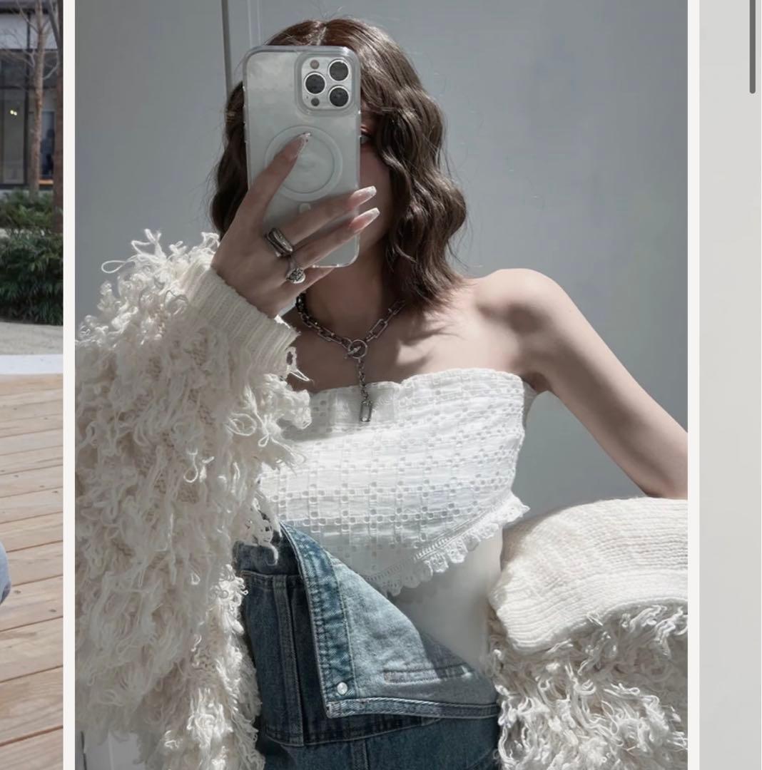 darich コットンレースドッキングベアトップス