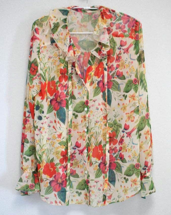 グレースコンチネンタル　ボタニカルボウタイブラウス　36